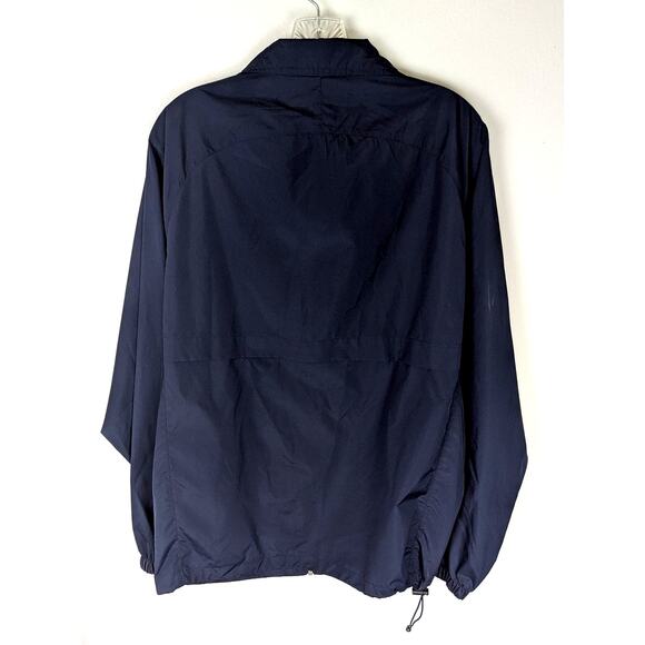 Vtge Rain jacket Navy bl Boston sailboat logo Sz S OVERSIZED Chest 46"CB Len 28" - Picture 11 of 11